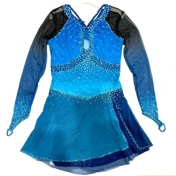 New Figure Skating Dress Size 12 (7~10T) with Hair Scrunchies 125~135cm - Picture 2 of 9